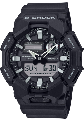 G-Shock GA-010-1A Analog-Digital Black Resin Watch 200m