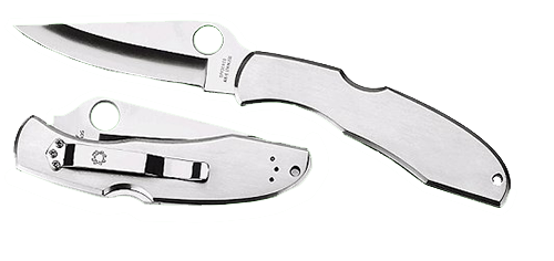 Spyderco C10P Endura 4 3.88" VG-10 Stainless Steel Drop Point Plain Stainless Handle Folding