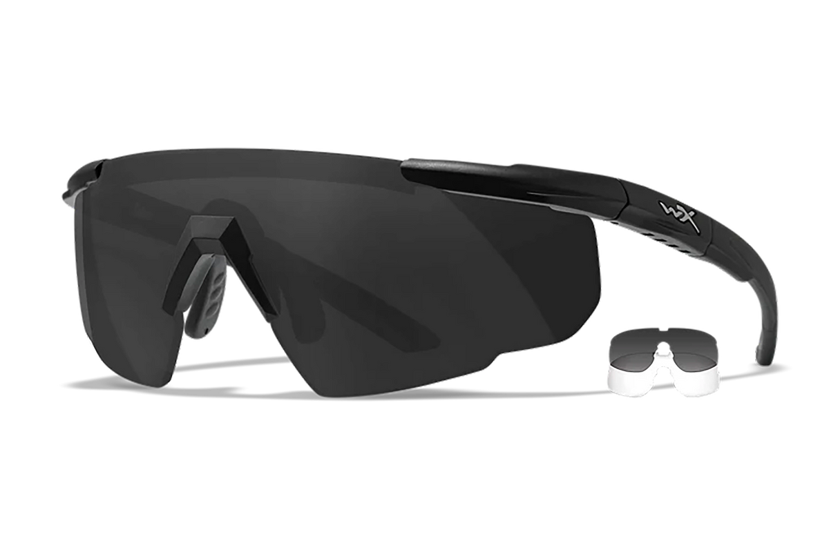 Wiley X 315 Saber Advanced Smoke Gray/Clear Lens Matte Black Frame Safety Glasses