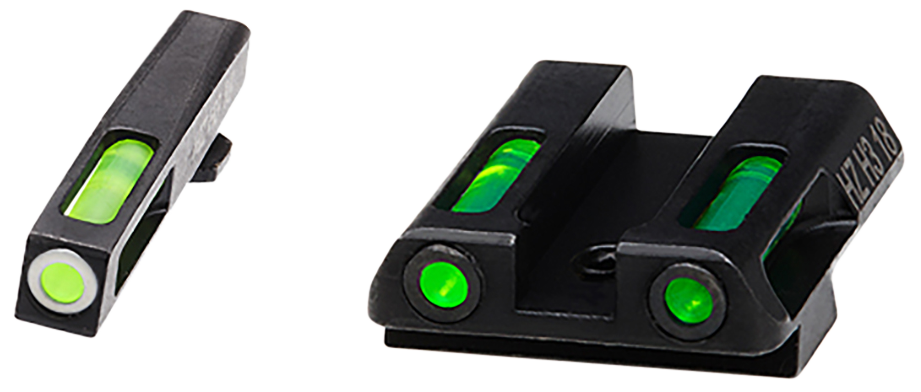 Hiviz GLN321 LiteWave H3 Sight Set for Glock 42/43/43X/48 - Green Tritium White Outline Front / Green Fiber Optic Rear