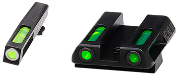 Hiviz GLN321 LiteWave H3 Sight Set for Glock 42/43/43X/48 - Green Tritium White Outline Front / Green Fiber Optic Rear