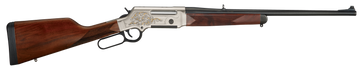 Henry H014D243 Long Ranger Deluxe Engraved 243 Win 20" 4+1 Lever-Action Rifle - Nickel-Plated w/24K Gold Inlay, American Walnut