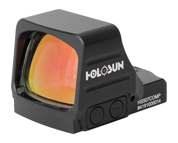 Holosun HS507COMP-GD 1x 1.1"x0.87" 2 MOA Gold Dot/8-20-32 MOA Circle Multi-Reticle Reflex Sight - Black Anodized