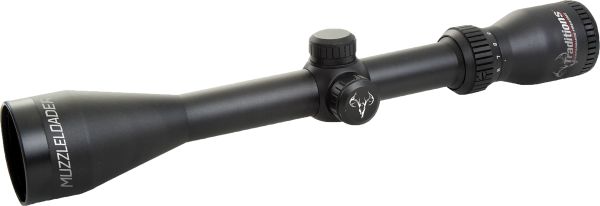 Traditions A1143RIR Muzzleloader Scope 3-9x 40mm Matte Black Illuminated Range-Finding Reticle
