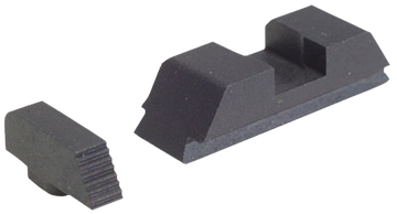 AmeriGlo GT504 Range Series Sight Set for Glock - Black Serrated Front / Flat Black Rear