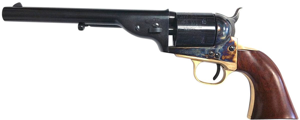 Taylors and Company 1851 Open-Top Navy 45 LC 7.5" 6-Rd SAO Revolver - Color Case Hardened Frame