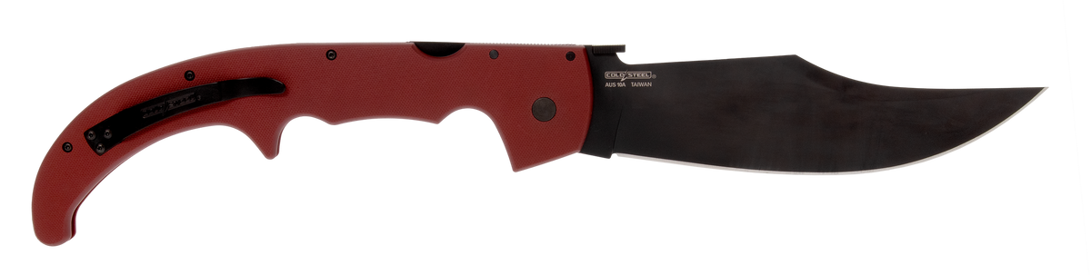 Cold Steel Espada XL 7.5" Folding Trailing Point Plain AUS-10A Ruby Red G10 Handle