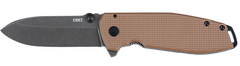 Columbia River Squid XM 2.95" Folding Drop Point Plain Stonewashed D2 Brown G10/SS Frame Lock Knife