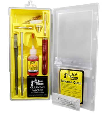 Pro-Shot P45KIT Classic .45 Cal Pistol Cleaning Kit - Yellow Plastic Case