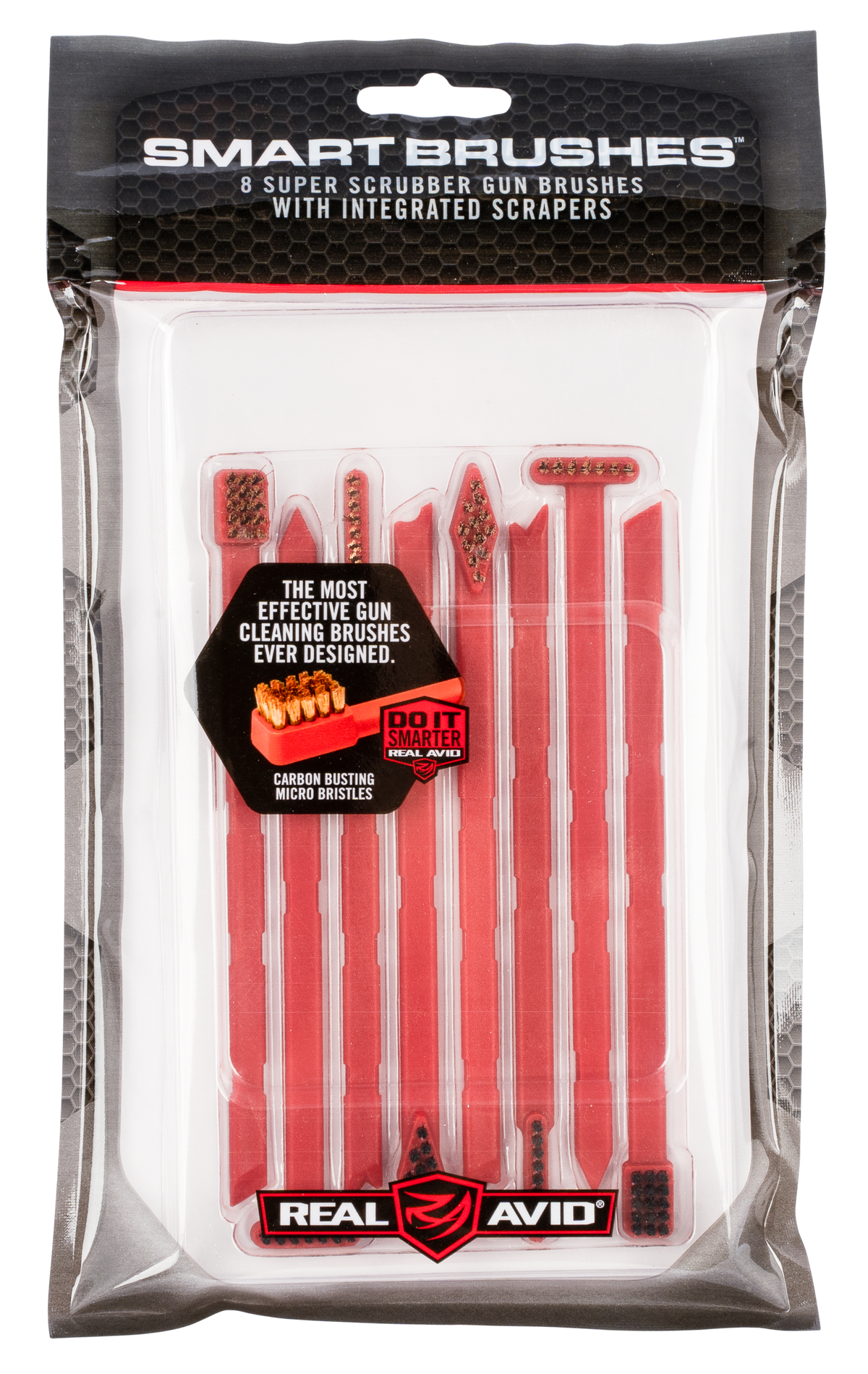 Real Avid Smart Brush Multi-Caliber 5.50" 8-Pack Bronze/Nylon Bristle Gun Cleaning Brushes