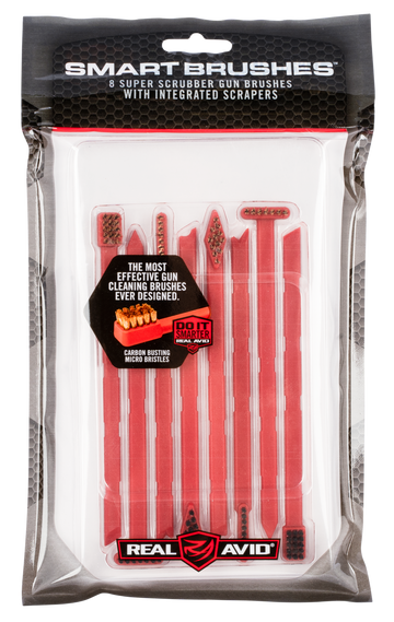 Real Avid Smart Brush Multi-Caliber 5.50" 8-Pack Bronze/Nylon Bristle Gun Cleaning Brushes