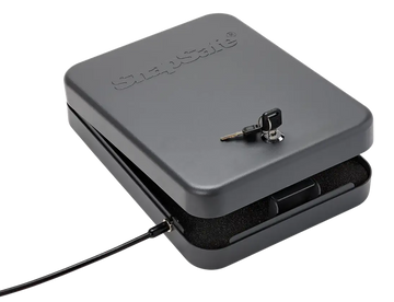 SnapSafe 75220 Lock Box 2XL Key Entry Black Steel Pistol Safe