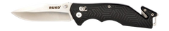 Rynoblade Knives Rescue 3.5" Folding 420A Steel - Black GFR Handle