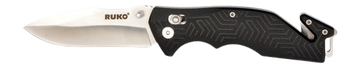 Rynoblade Knives Rescue 3.5" Folding 420A Steel - Black GFR Handle