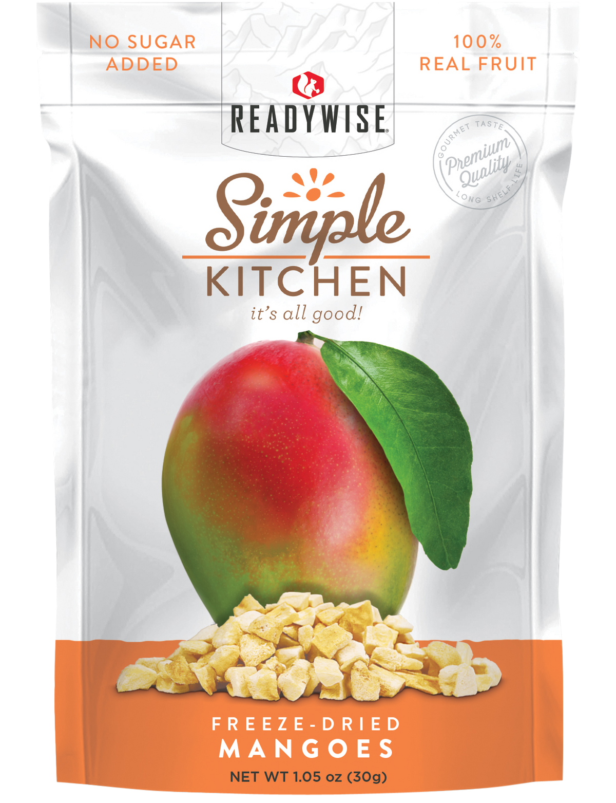 ReadyWise Simple Kitchen Freeze Dried Mango 1 Serving Pouch - 6 Pk Case