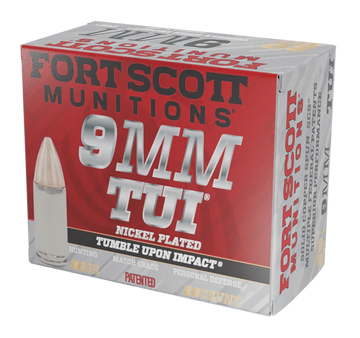 Fort Scott Munitions Tumble Upon Impact (TUI) 9mm Luger 80gr Solid Copper Spun - Box or Case