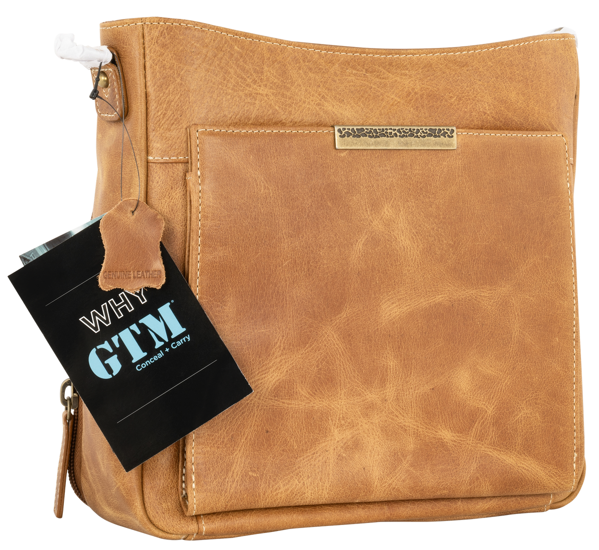 Kingport Industries GTM-CZY98 Slim Crossbody Distressed Buffalo Cream Leather CCW Bag