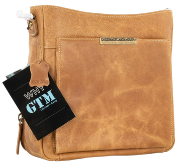 Kingport Industries GTM-CZY98 Slim Crossbody Distressed Buffalo Cream Leather CCW Bag