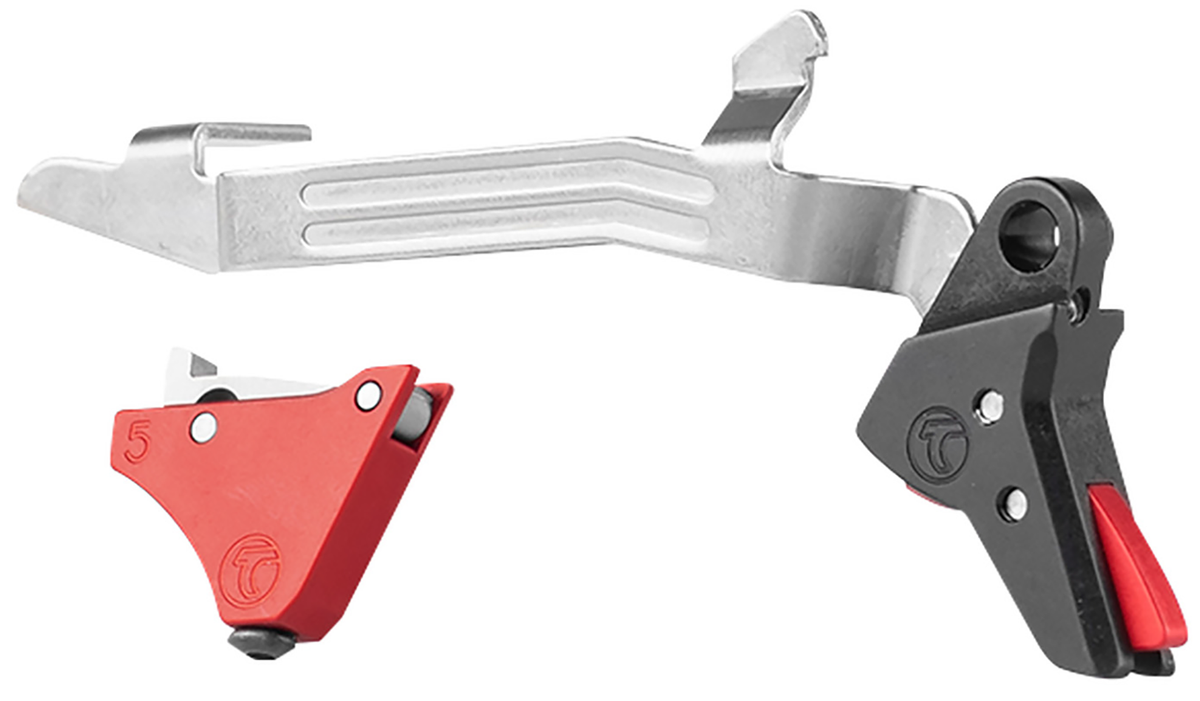 Timney Triggers Alpha Competition Glock Gen5 9mm Luger, 40 S&W, 22 LR Red Straight Trigger