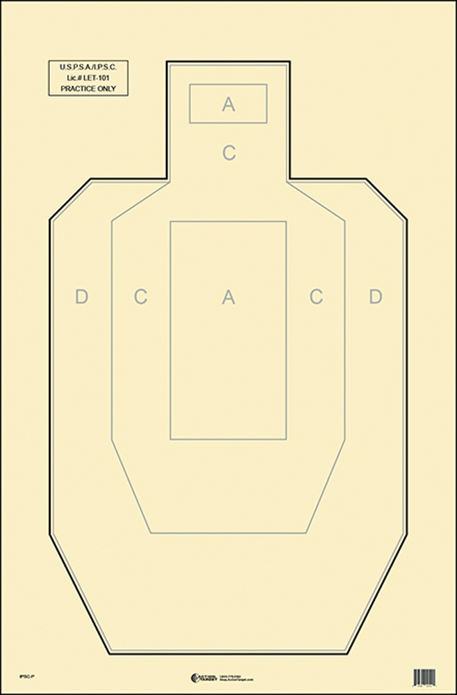 Action Target IPSC-P-100 IPSC/USPSA Paper Hanging Target 23" x 35" 100 Per Box