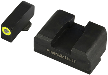 Ameriglo GL611 Optic Compatible Sight Set for Glock - XL Tall Green Tritium LumiGreen Outline Front / Black Rear