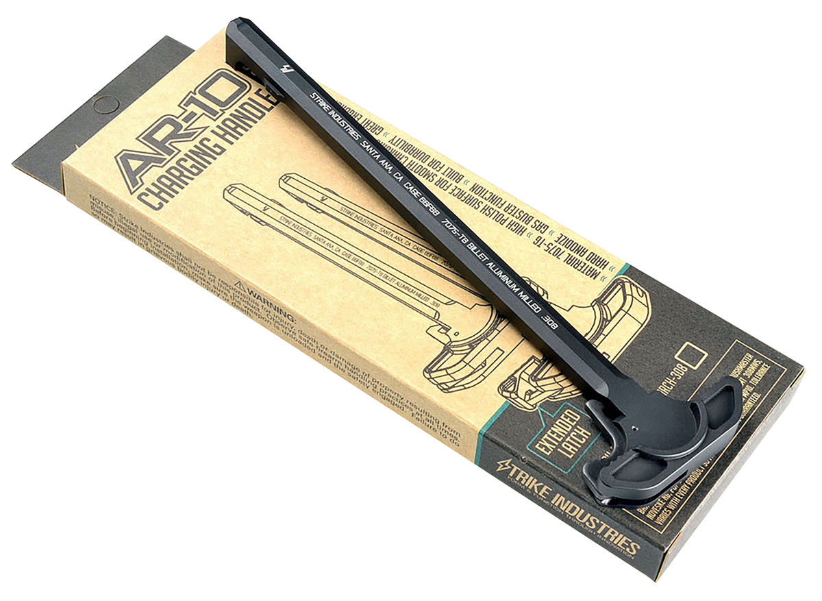 Strike Industries Extended Latch Charging Handle AR-10 .308 Black Anodized Aluminum