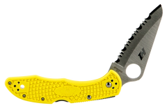 Spyderco Salt 2 Lightweight 3" H1 Steel Clip Point Serrated FRN Yellow Folding Knife