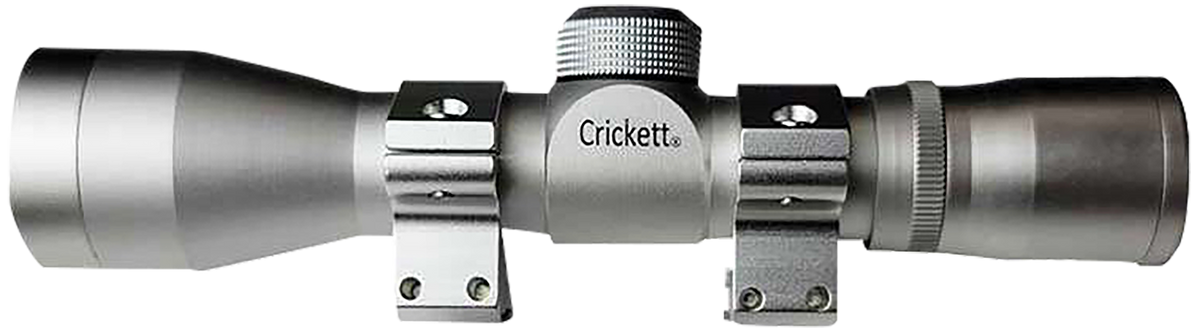 Crickett KSA054S Compact 4x32mm Silver Rifle Scope w/ Mil-Dot Reticle & Rings