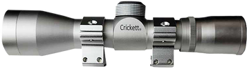 Crickett KSA054S Compact 4x32mm Silver Rifle Scope w/ Mil-Dot Reticle & Rings