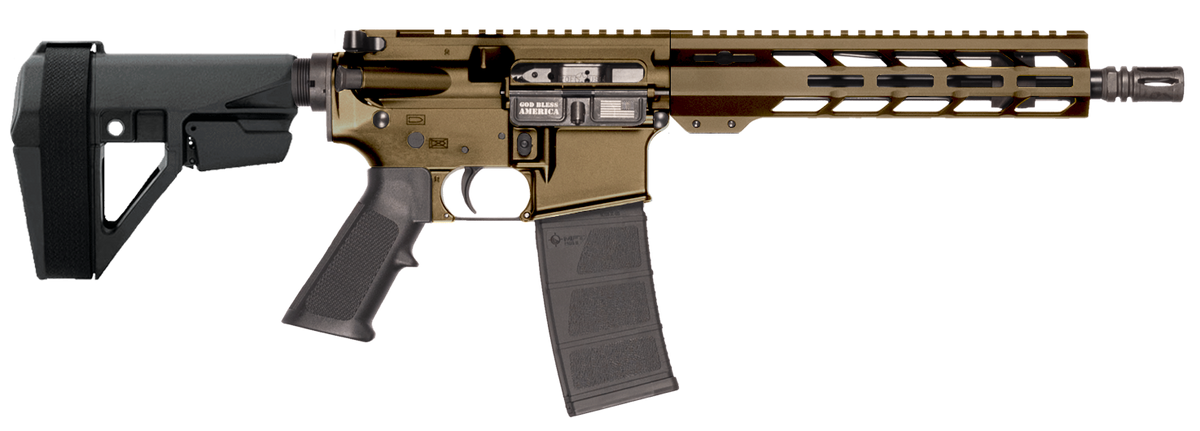 Patriot Ordnance Factory P-15 300 Blackout 10.5" 30+1 Semi-Auto Pistol - Burnt Bronze Cerakote