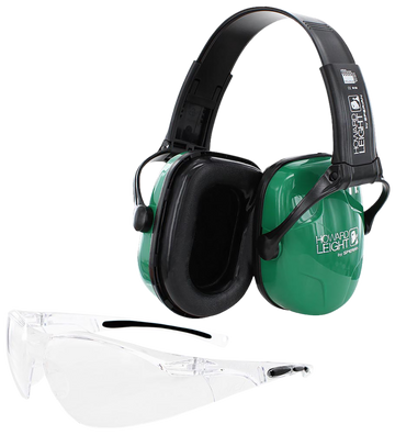 Howard Leight R-01761 Shooting Safety Combo Kit Earmuff & Glasses 25 dB NRR Green
