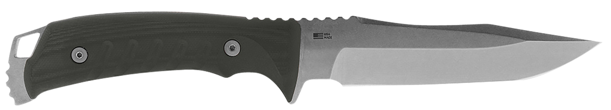S.O.G Pillar 5" Fixed Clip Point Plain S35VN Stonewashed Blade Black Canvas Micarta Handle