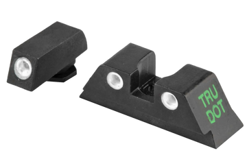 Meprolight USA Tru-Dot Night Sight Set for Glock 17/17L/19/22/23 - Green Tritium Front / Yellow Tritium White Outline Rear
