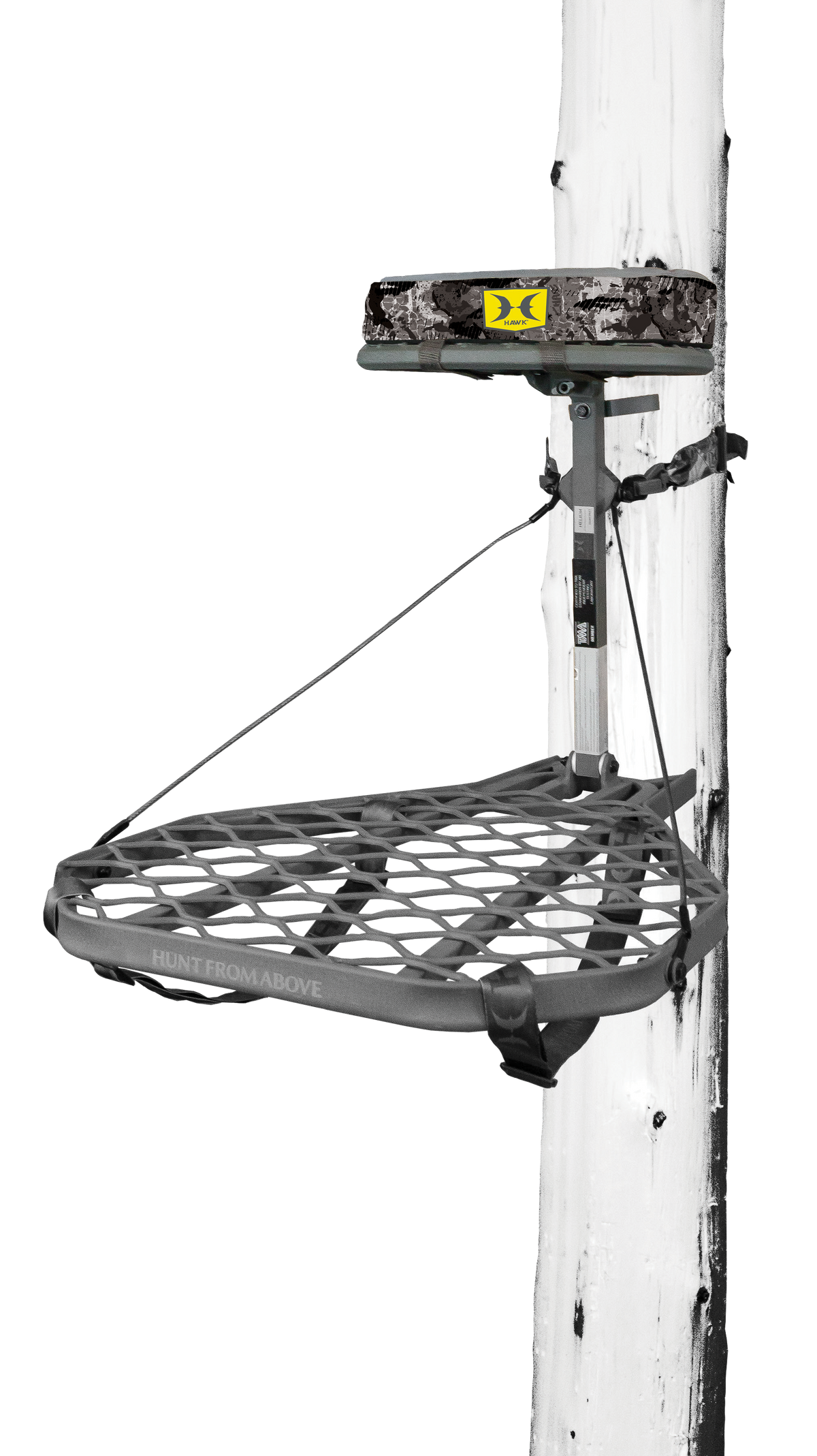 Hawk Helium XL Hang-On Treestand 24" x 30" Aluminum Gray Powder Coated - 300 lb Capacity