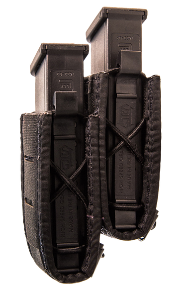 High Speed Gear TACO Double Duty Staggered Pistol Mag Pouch Black Nylon MOLLE