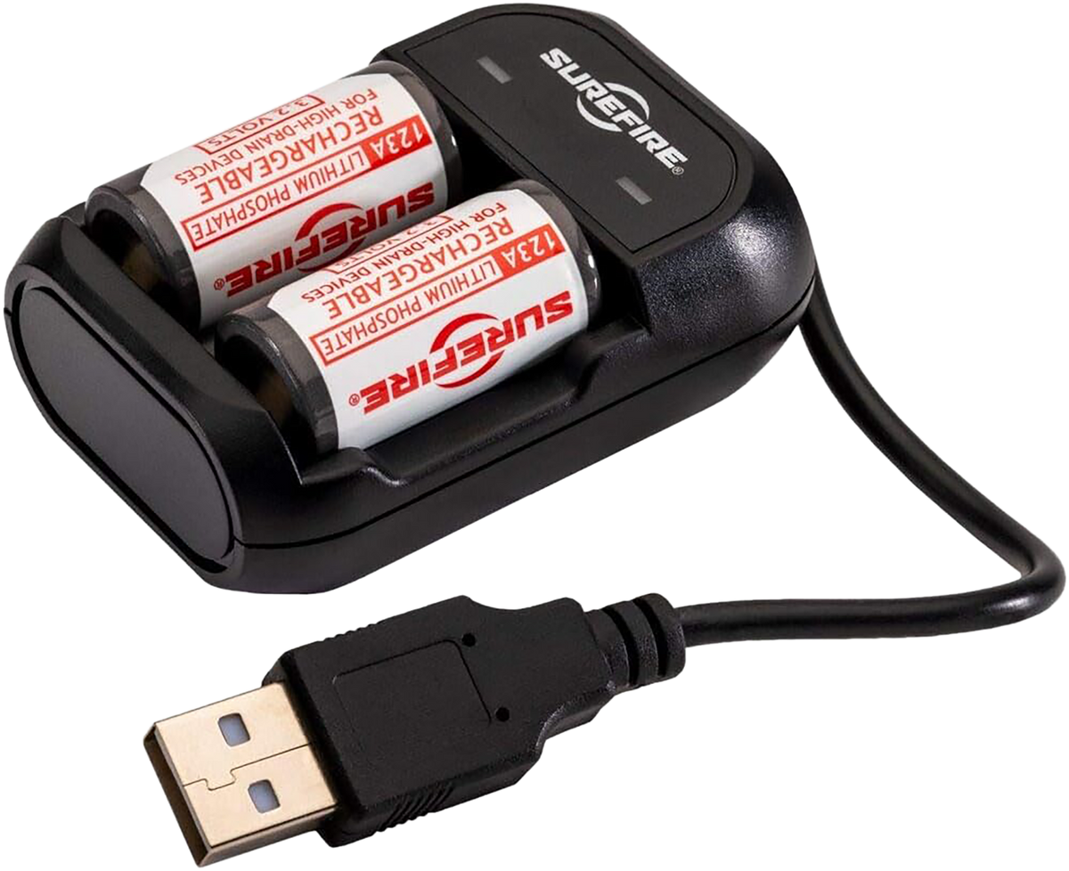 Surefire SFLFP123KIT AC/DC Wall Charger Kit with 2 LFP123 Batteries