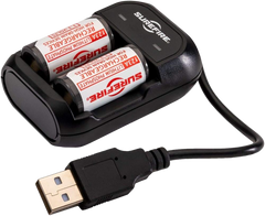 Surefire SFLFP123KIT AC/DC Wall Charger Kit with 2 LFP123 Batteries