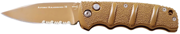 Boker Kalashnikov 3.35" Spear Point Plain/Serrated D2 Automatic Knife - Desert Aluminum Handle