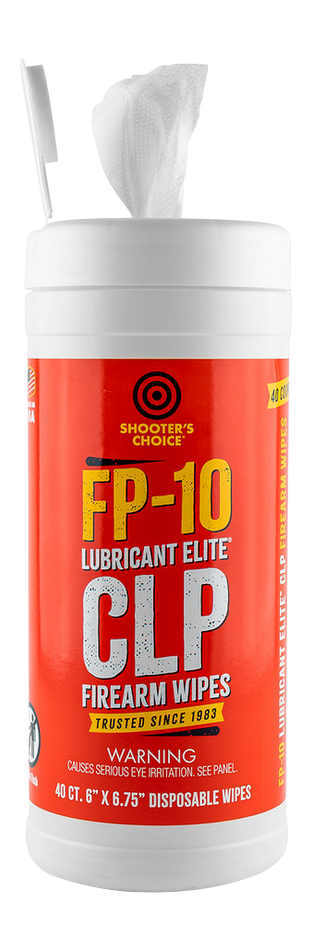 Shooters Choice FP-10 Lubricant Elite CLP Firearms Wipes 40-Count Canister