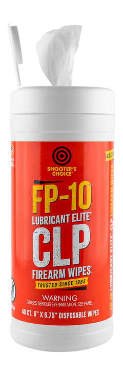 Shooters Choice FP-10 Lubricant Elite CLP Firearms Wipes 40-Count Canister