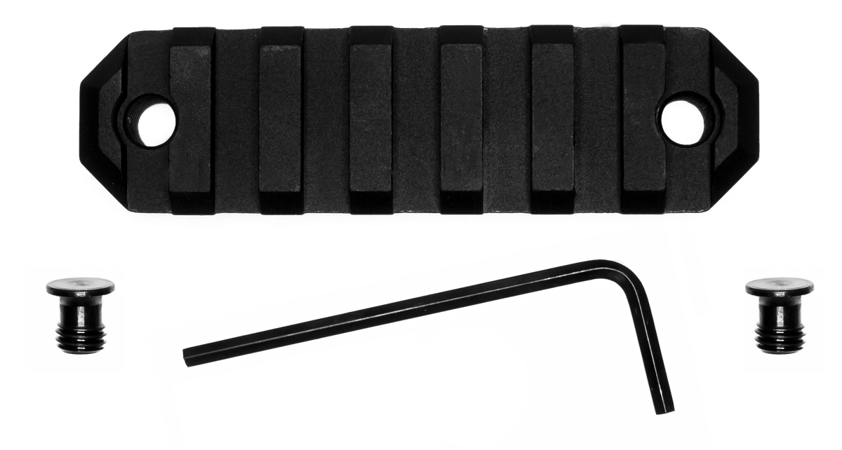GrovTec GTSW228 KeyMod Picatinny Rail 3" 7-Slot Aluminum Black Hardcoat Anodized