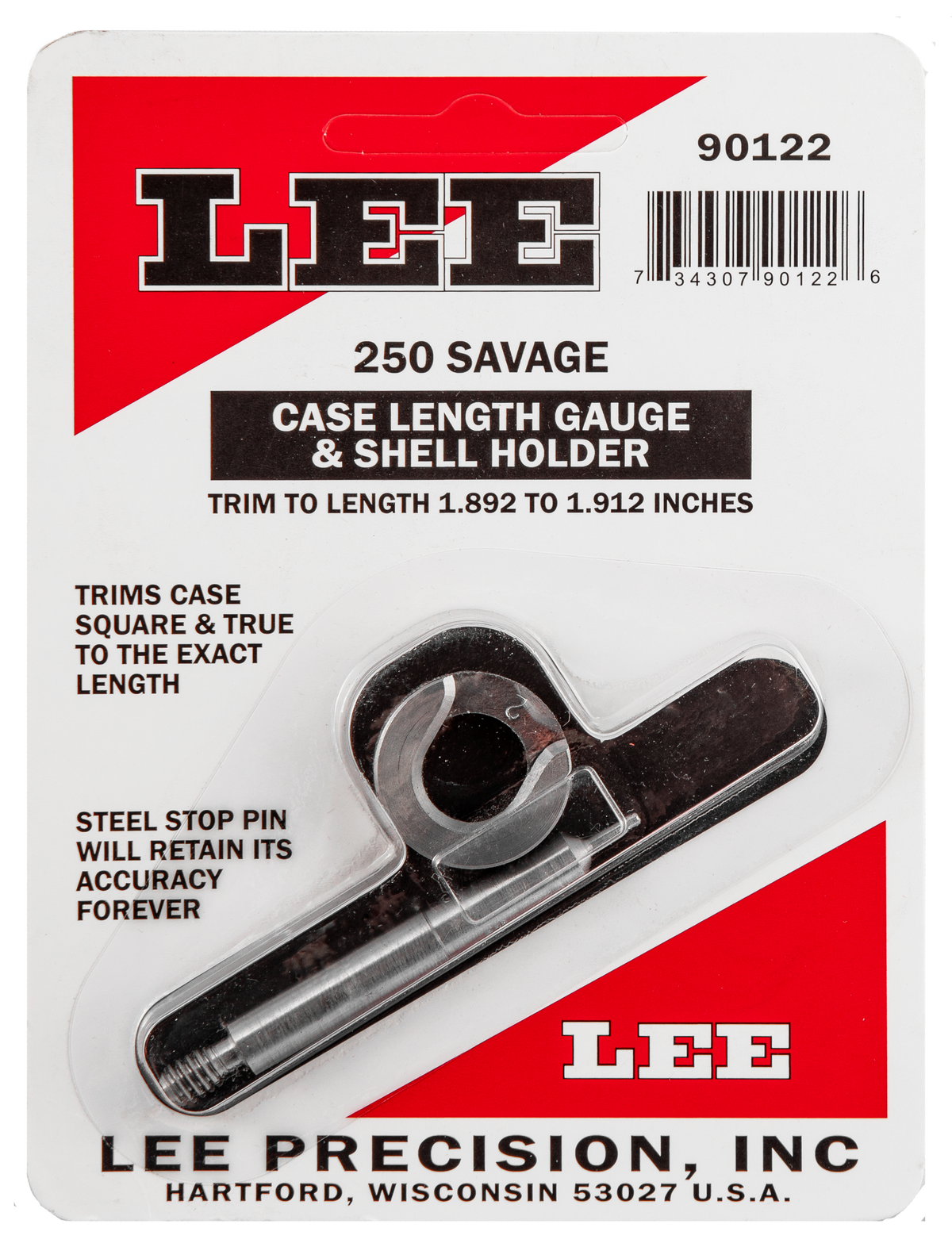 Lee Precision 90122 Case Length Gauge 250 Savage w/ Shell Holder