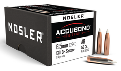 Nosler AccuBond 6.5 Creedmoor .264 130gr Spitzer Point Reloading Bullets - 50/Box