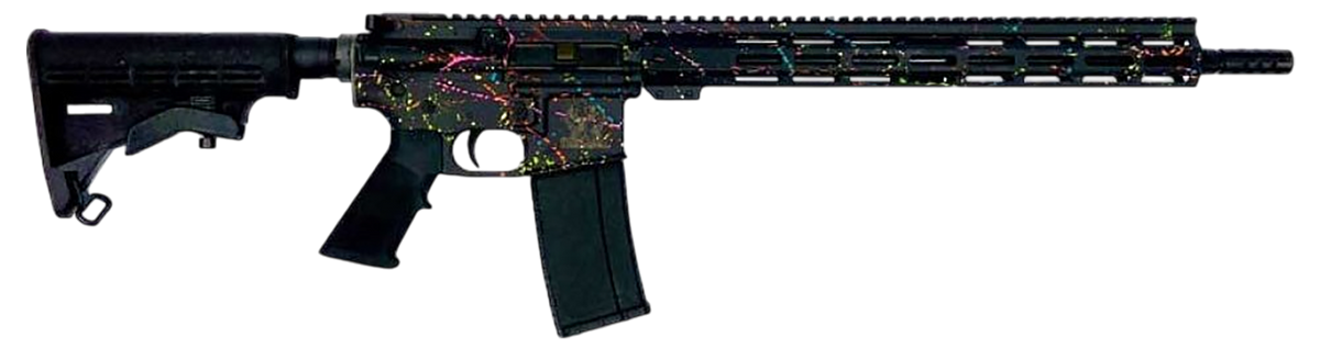 Great Lakes Firearms GL15 223 Wylde 16" 30+1 Semi-Auto Rifle - Saved by the Splatter Black
