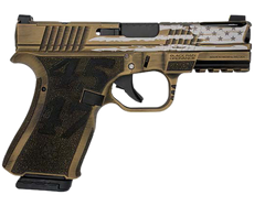 Black Rain Frontline+ Trump Custom 9mm Luger 4" 15+1 Semi-Auto Pistol - Gold Battleworn