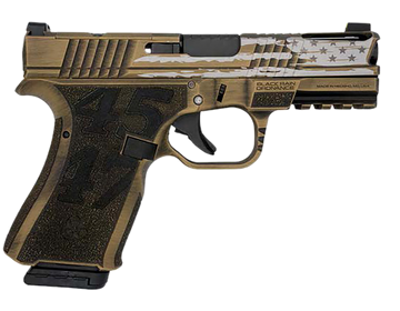 Black Rain Frontline+ Trump Custom 9mm Luger 4" 15+1 Semi-Auto Pistol - Gold Battleworn