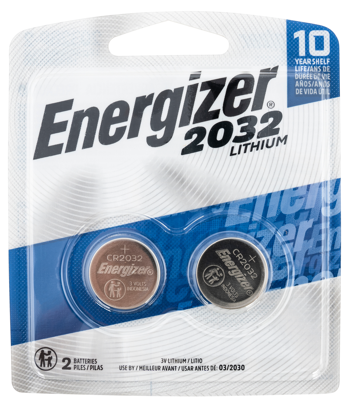Energizer 2032BP2 CR2032 Lithium Battery 3V 235 mAh - 2-Pack