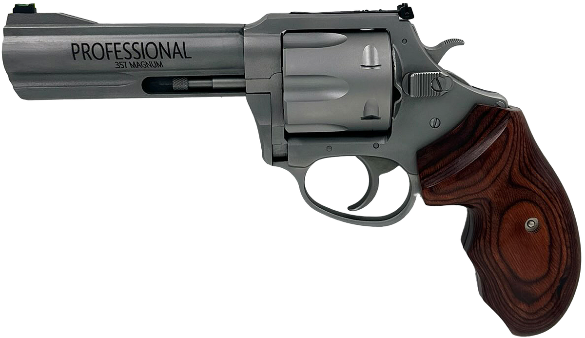 Charter Arms Professional VI Extra Large 357 Mag 4.20" 6-Shot DA/SA Revolver - Matte Stainless/Wood Grip