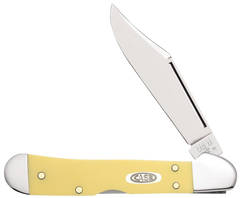 Case CopperLock Mini 2.72" Clip Point Plain Carbon Steel Yellow Synthetic Folding Knife
