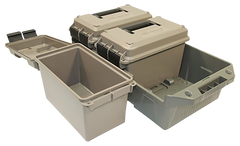 MTM Case-Gard AC3C 3-Can Ammo Crate 50 Cal Dark Earth/Army Green Polypropylene